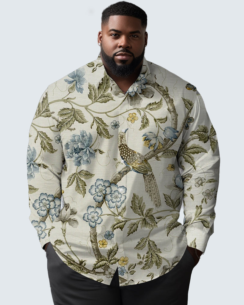 Big & Tall Streetwear Long Sleeve Shirt for big men