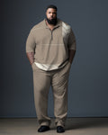 Big & Tall Geometric Graphic Polo Pants Set for big men view 1