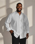 Big & Tall White Graphic Long Sleeve Shirt for big men view 1