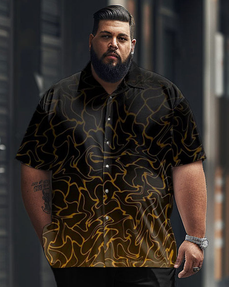 Big & Tall Gradient Geometric Graphic Jeans for big men view 2