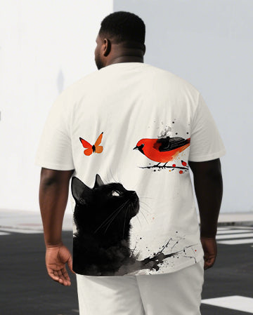 Big & Tall Graphic T-Shirt Shorts Set for big men view 2