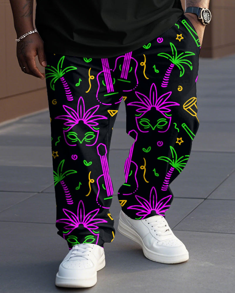 Big & Tall Graphic T-Shirt Pants Set for big men view 3