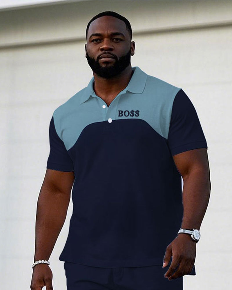 Big & Tall Blue Colorblock Jeans for big men view 2