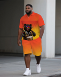 Big & Tall Gradient Polo Shorts Set for big men view 1