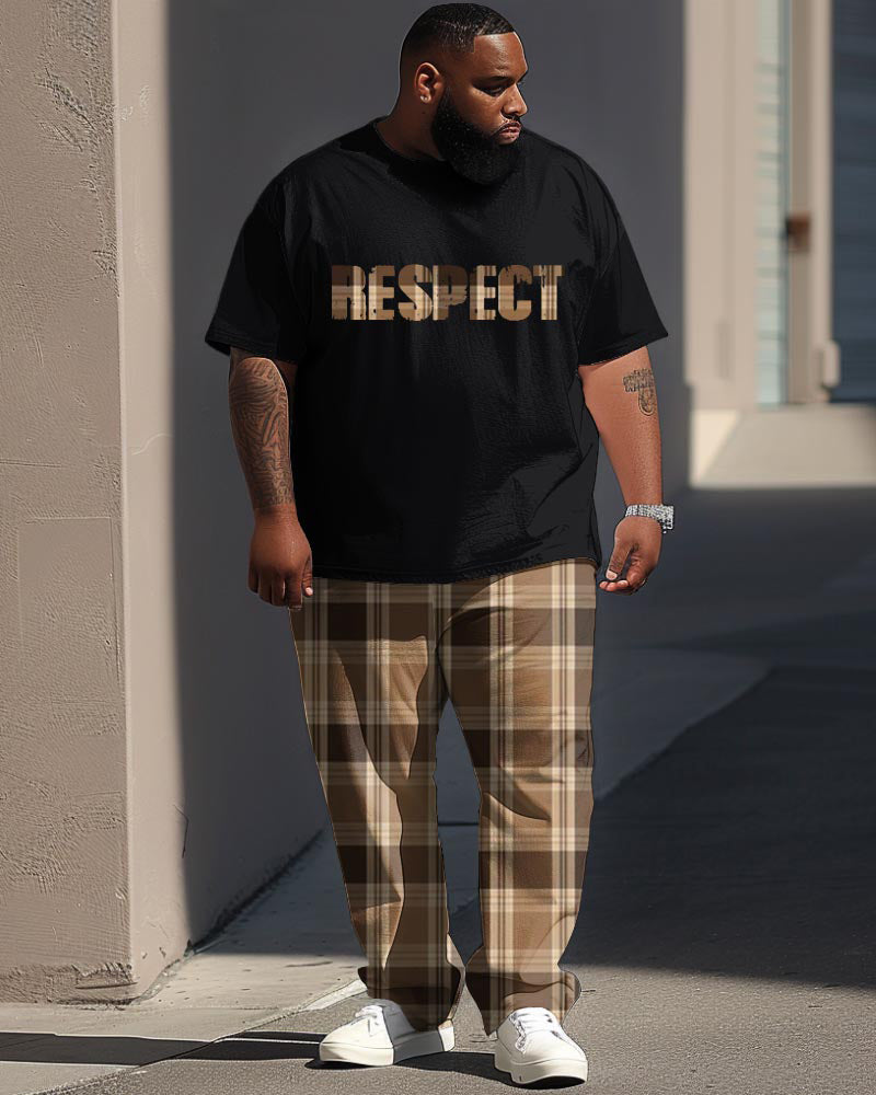 Big & Tall Graphic Streetwear Two-piece Set for big men view 1