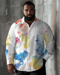 Big & Tall Geometric Graphic Shirt Pants Set for big men