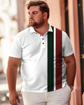 Big & Tall Striped T-Shirt Shorts Set for big men
