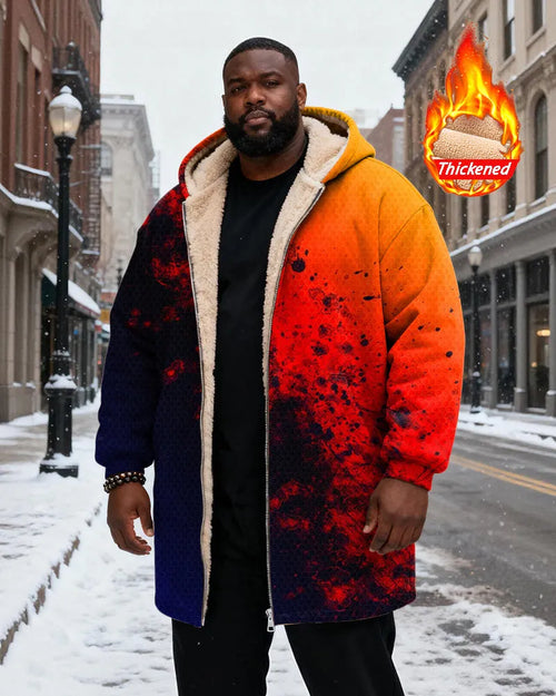 Big & Tall Orange Gradient Graphic Hoodie for big men view 1