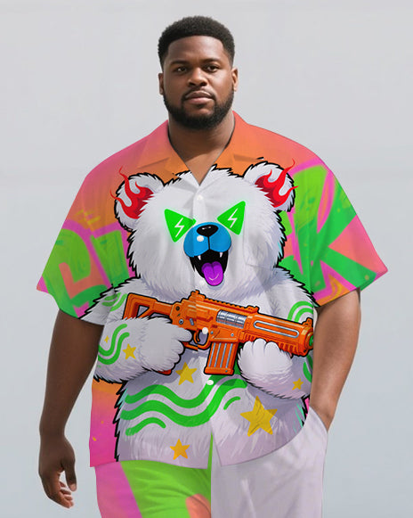Big & Tall Streetwear T-Shirt Pants Set for big men view 2