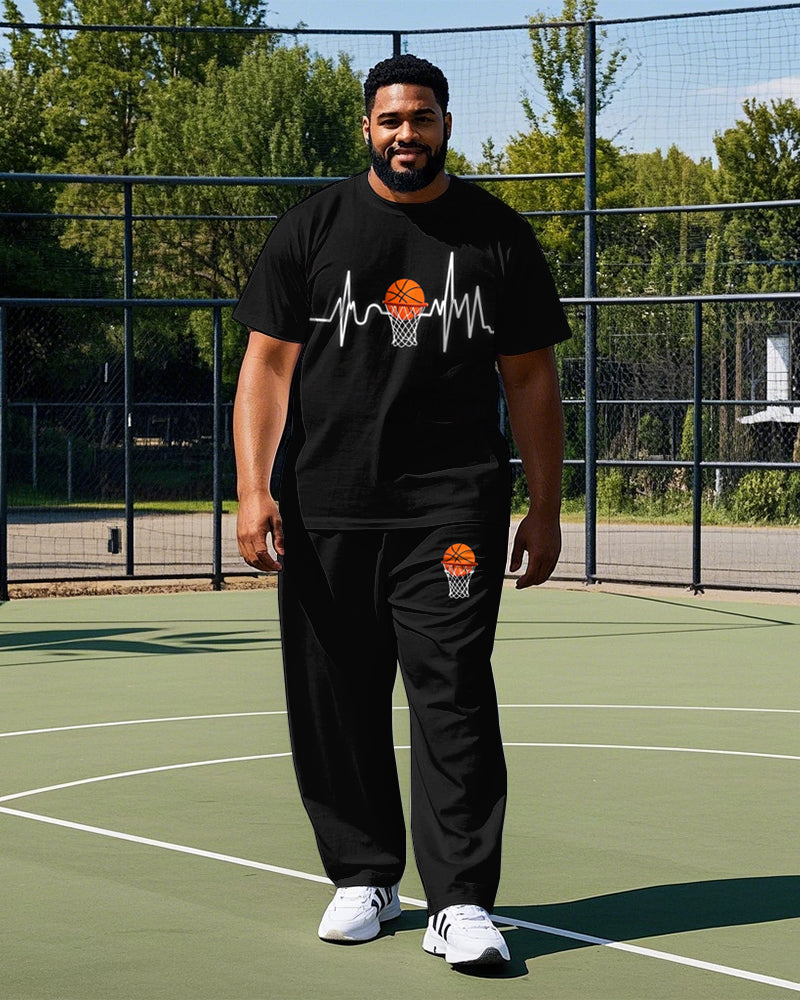 Big & Tall Athletic T-Shirt Pants Set for big men view 1