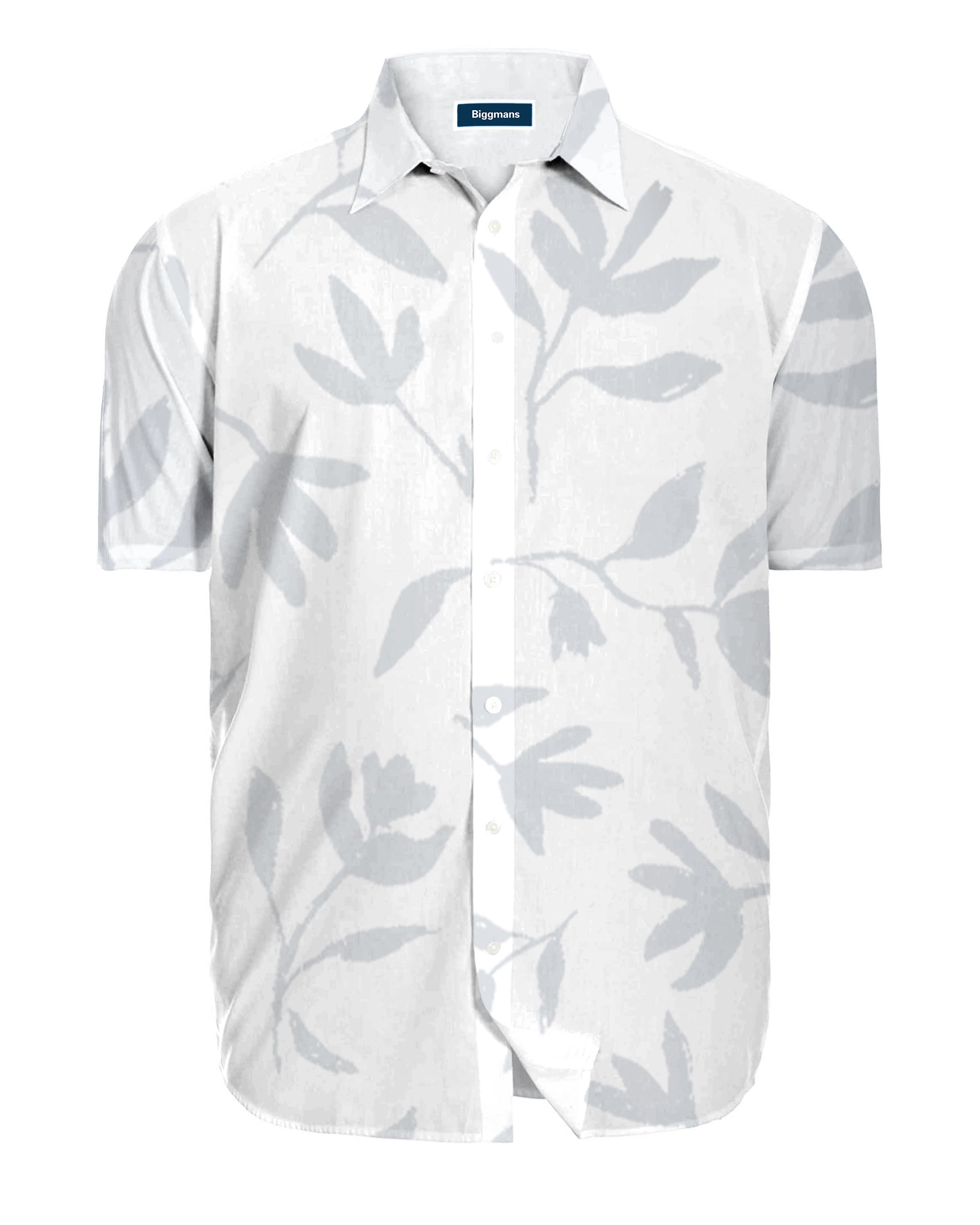 Big & Tall White Hawaiian T-Shirt Pants Set for big men view 3