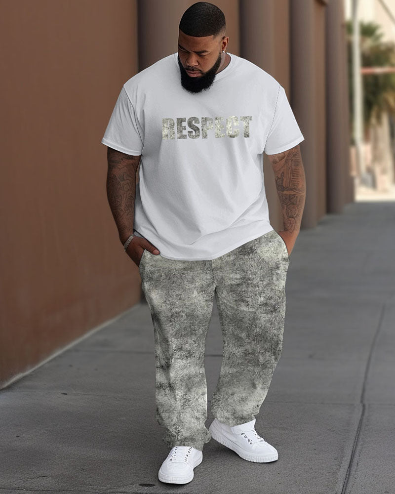 Big & Tall Camouflage Streetwear Two-piece Set for big men view 5