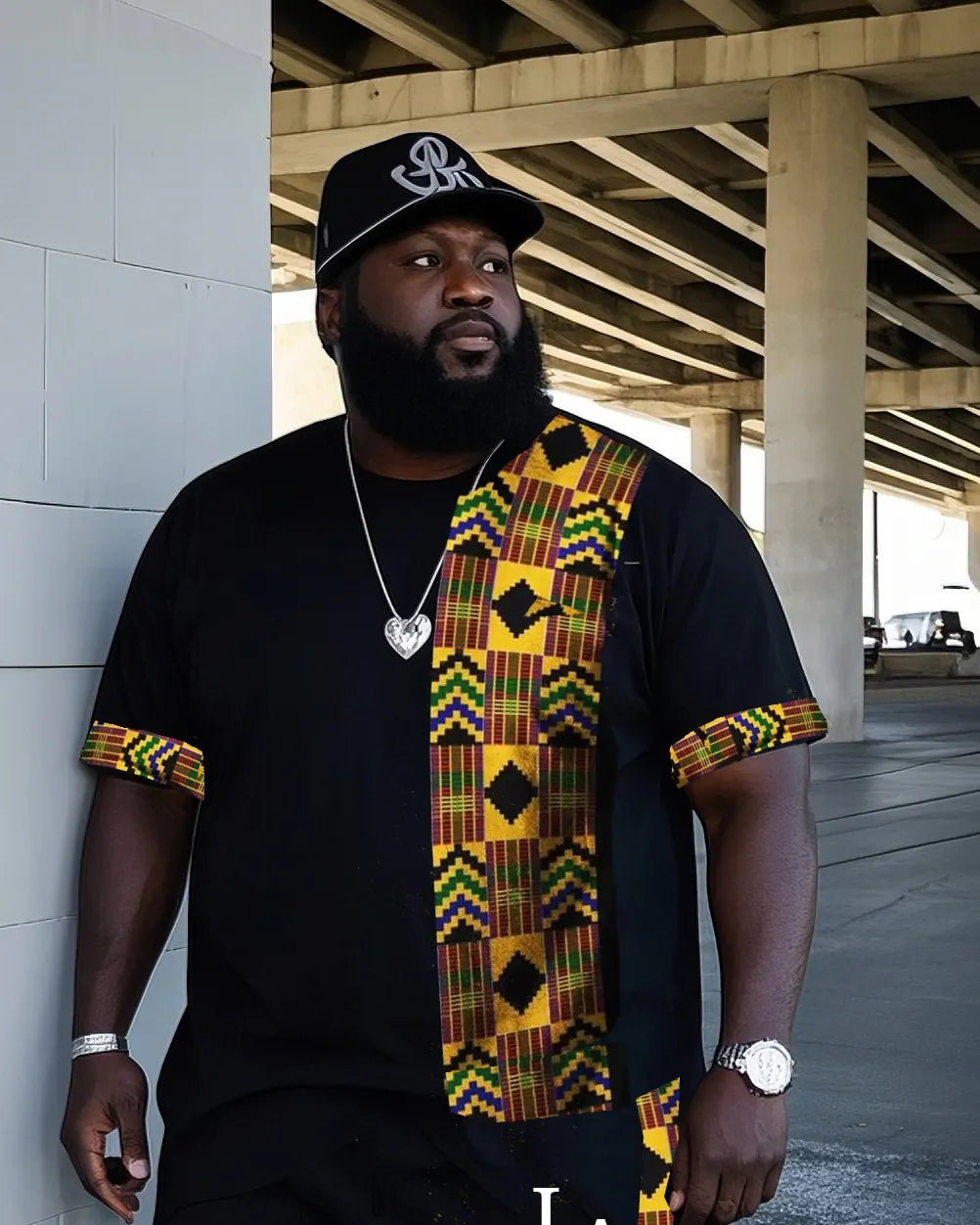 Big & Tall Graphic Two-piece Set for big men view 2