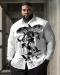 Big & Tall Graphic Splash Ink Shirt Pants Set for big men