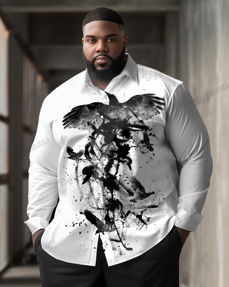 Big & Tall Graphic Splash Ink Shirt Pants Set for big men