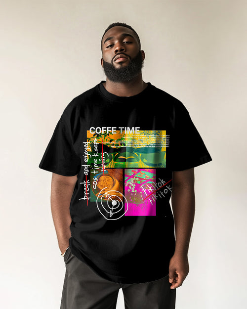 Big & Tall Graphic Graffiti Streetwear T-Shirt for big men