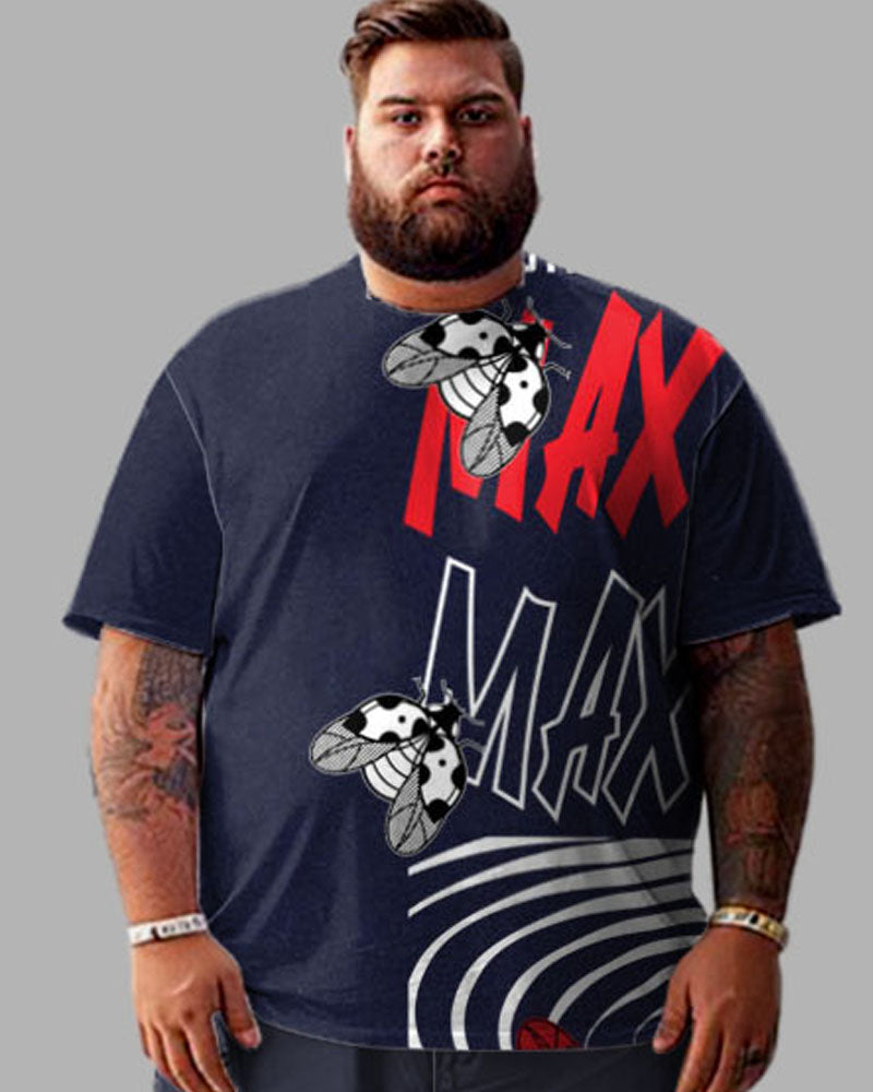 Big & Tall Graphic T-Shirt Shorts Set for big men view 3