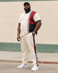 Big & Tall Striped T-Shirt Pants Set for big men view 1