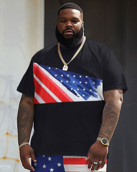 Big & Tall Patchwork Two-piece Set for big men view 3