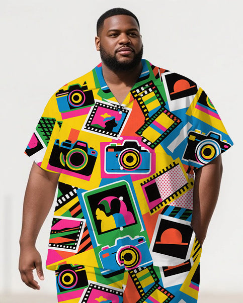 Big & Tall Graffiti Streetwear T-Shirt Pants Set for big men view 2