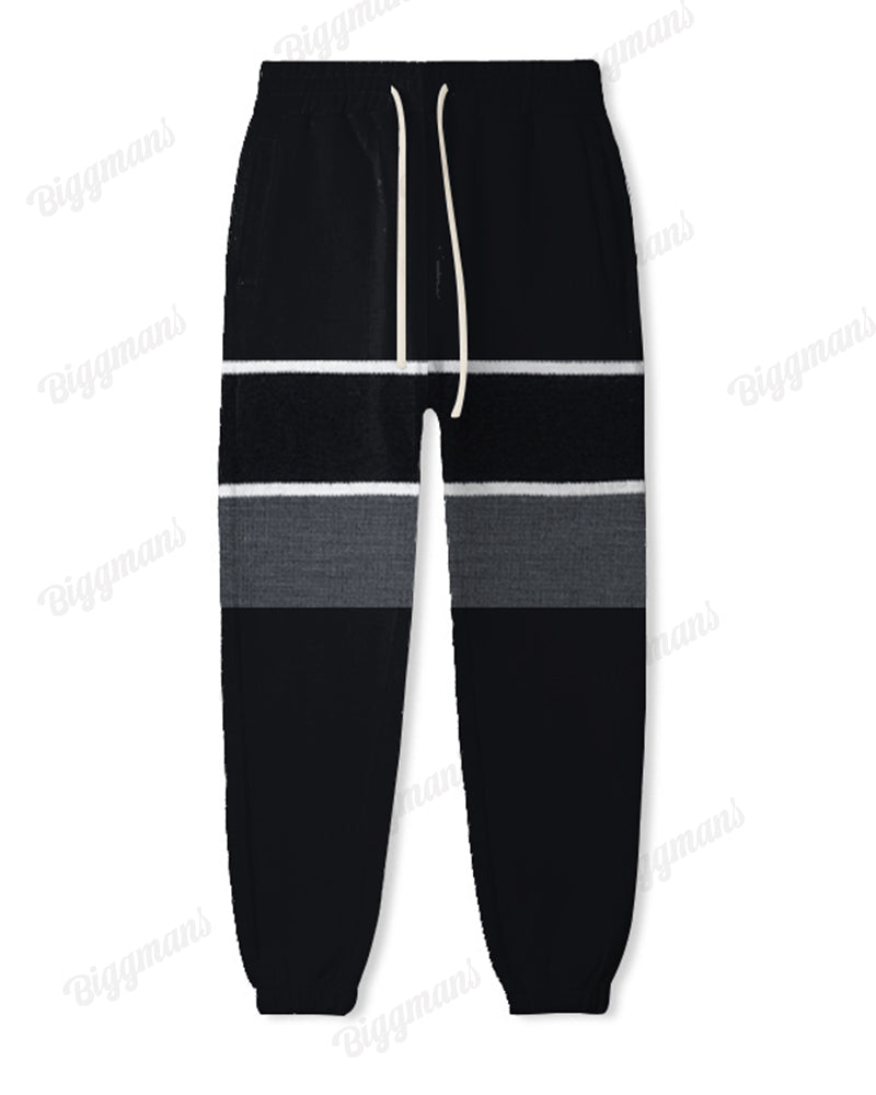 Big & Tall Striped Hoodie Sweatpants Set for big men view 3
