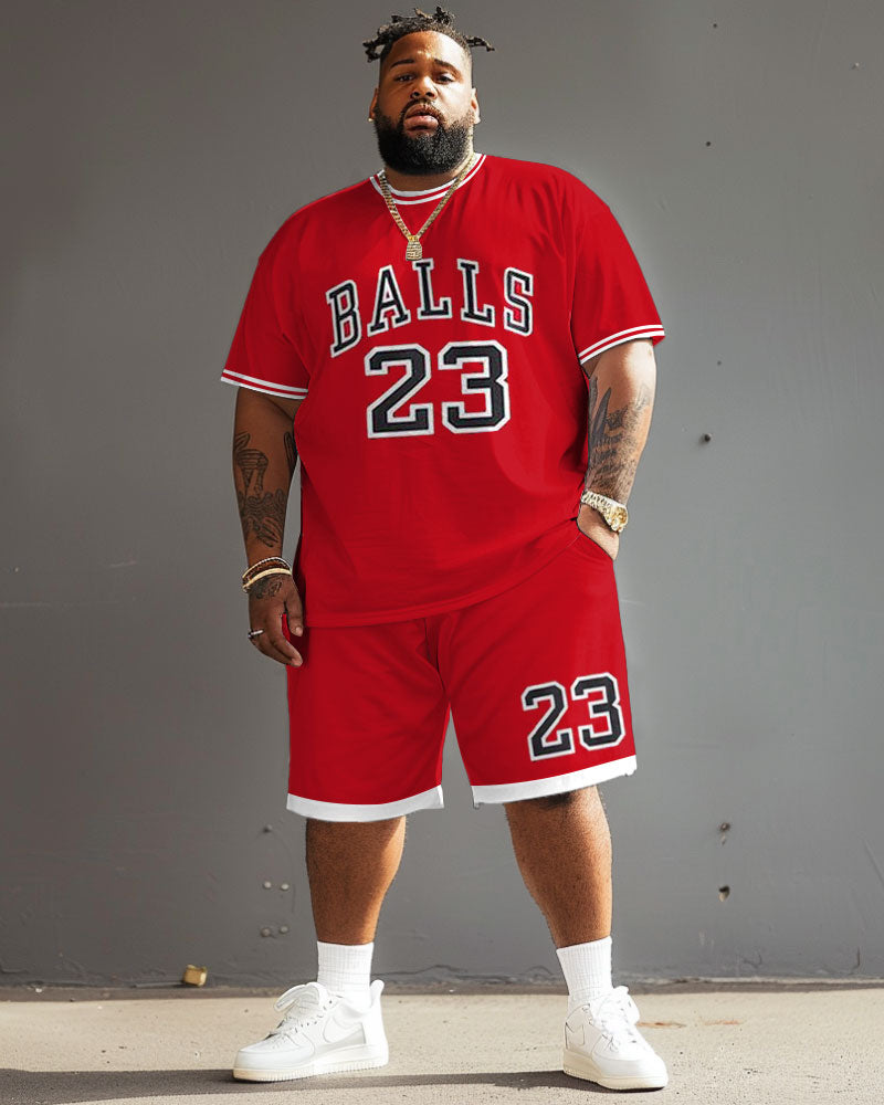 Big & Tall Graphic T-Shirt Shorts Set for big men view 1