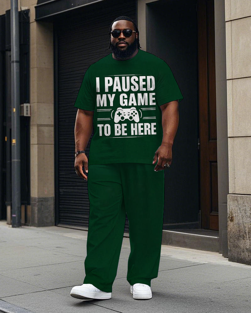 Big & Tall Graphic Graffiti T-Shirt Pants Set for big men view 1