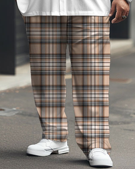 Big & Tall Plaid Patchwork Jeans for big men view 3