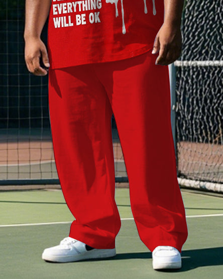 Big & Tall Graphic Streetwear T-Shirt Pants Set for big men view 3
