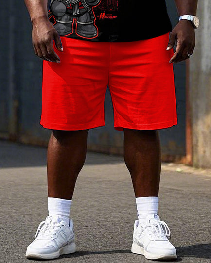 Big & Tall Streetwear T-Shirt Shorts Set for big men view 3