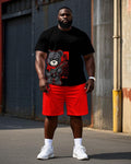 Big & Tall Streetwear T-Shirt Shorts Set for big men view 1