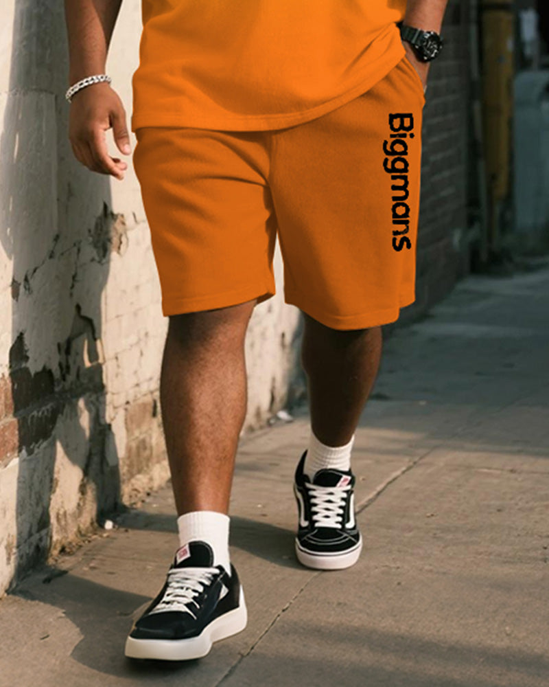 Big & Tall Orange Yellow Gradient Two-piece Set for big men view 3