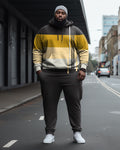 Big & Tall Colorblock Geometric Hoodie Sweatpants Set for big men view 1
