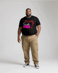Big & Tall Black T-Shirt Pants Set for big men view 2