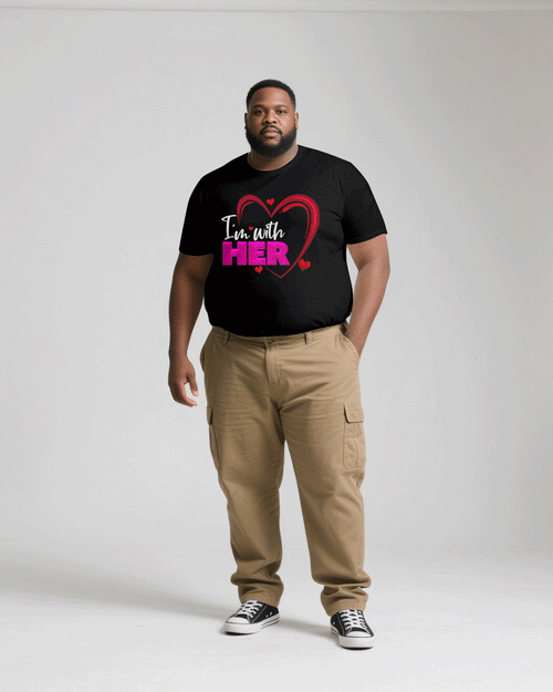 Big & Tall Black T-Shirt Pants Set for big men view 2
