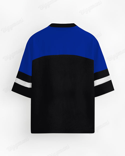 Big & Tall Black Blue Colorblock T-Shirt for big men view 2
