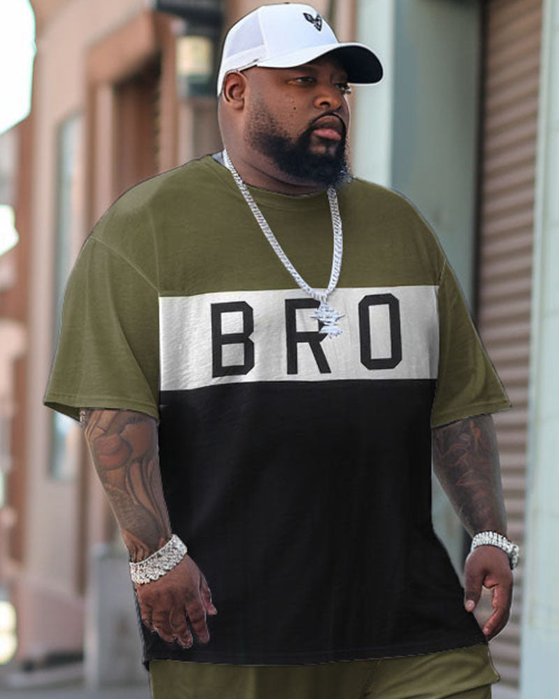 Big & Tall Colorblock T-Shirt Pants Set for big men view 2