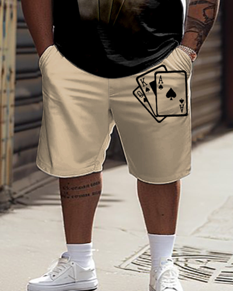 Big & Tall Streetwear T-Shirt Shorts Set for big men view 3