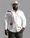 Big & Tall Red Business Casual Long Sleeve Shirt for big men