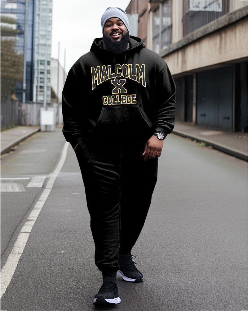 Big & Tall Graphic Streetwear Hoodie Sweatpants Set for big men view 4