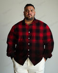 Big & Tall Gradient Long Sleeve Shirt for big men view 1