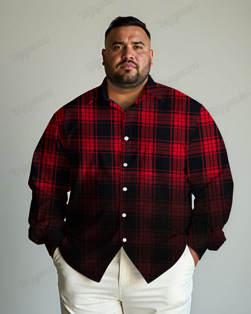 Big & Tall Gradient Long Sleeve Shirt for big men view 1