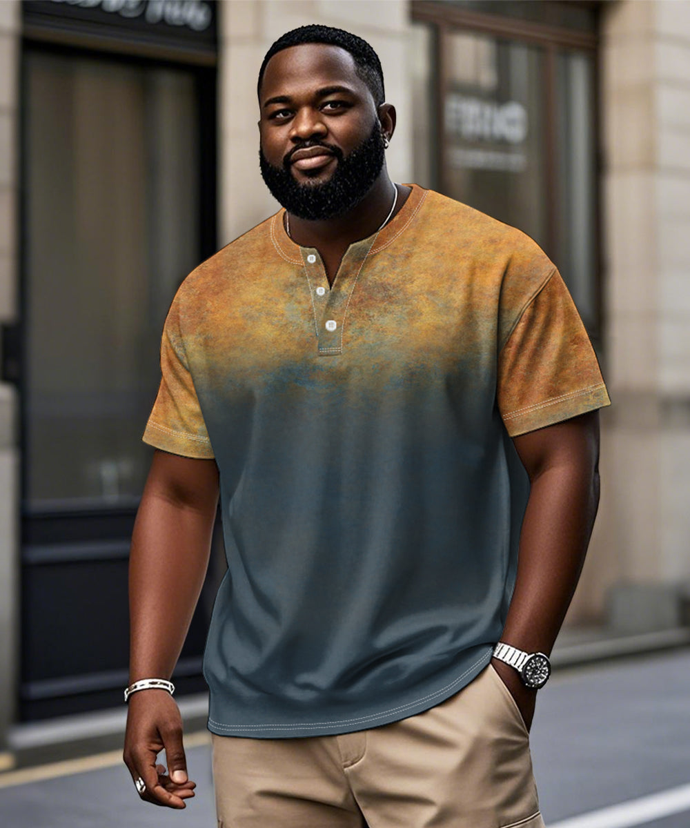 Big & Tall Blue Yellow Gradient T-Shirt for big men view 1