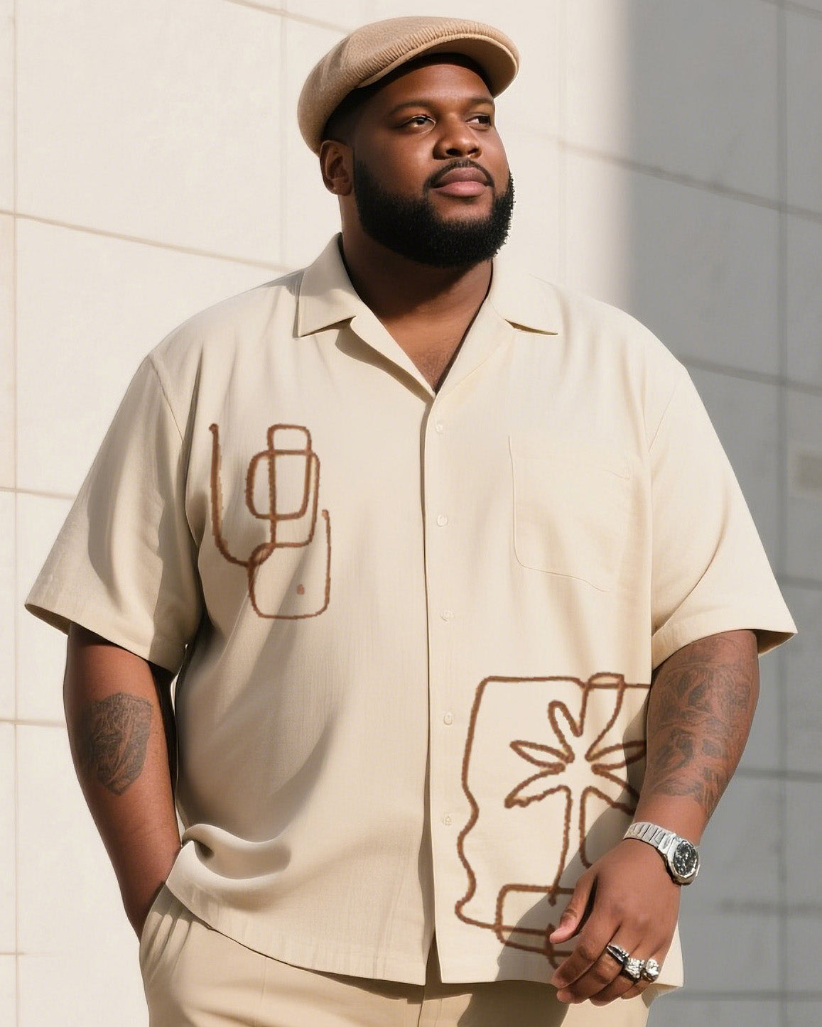 Big & Tall Vintage T-Shirt Pants Set for big men view 2