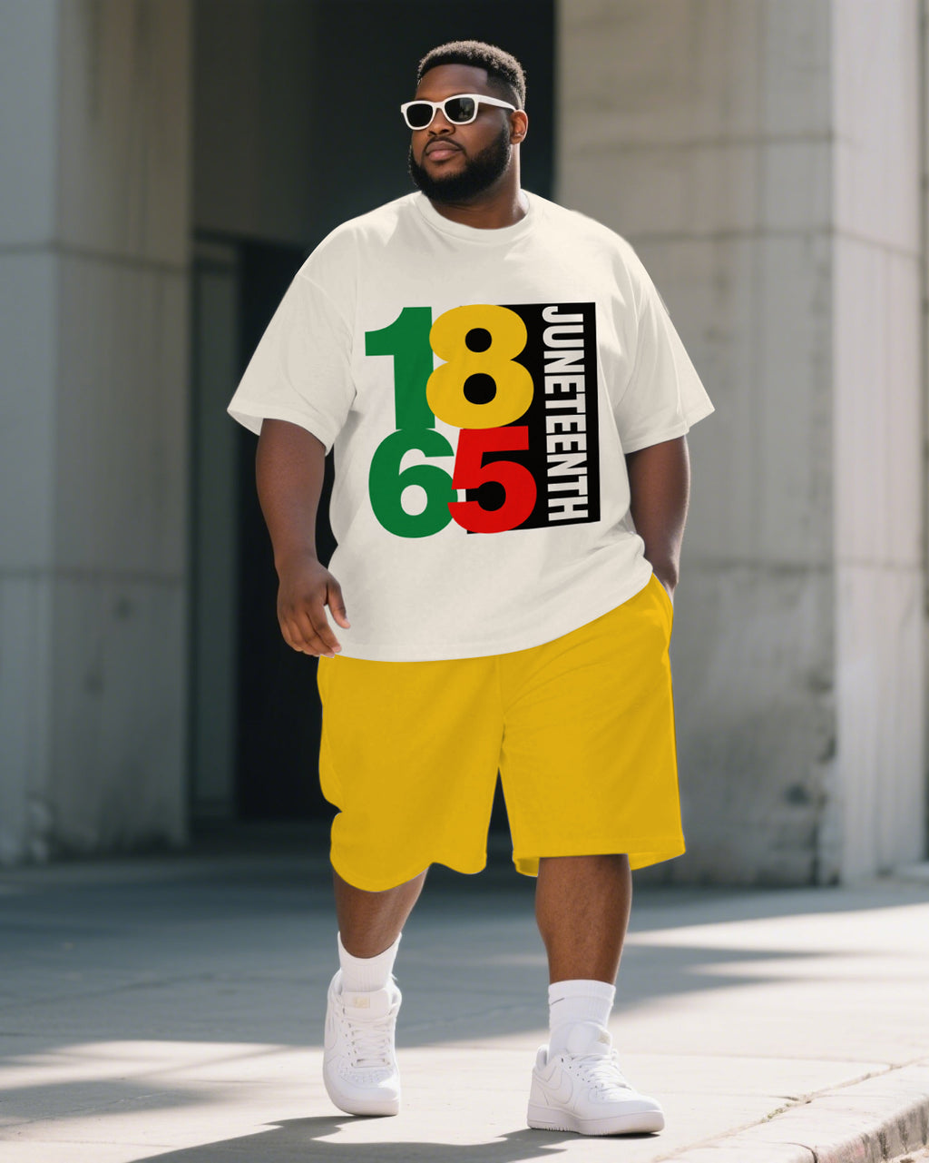 Big & Tall Juneteenth T-Shirt Shorts Set for big men view 1