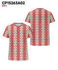Big & Tall Pink Geometric Striped T-Shirt for big men view 3