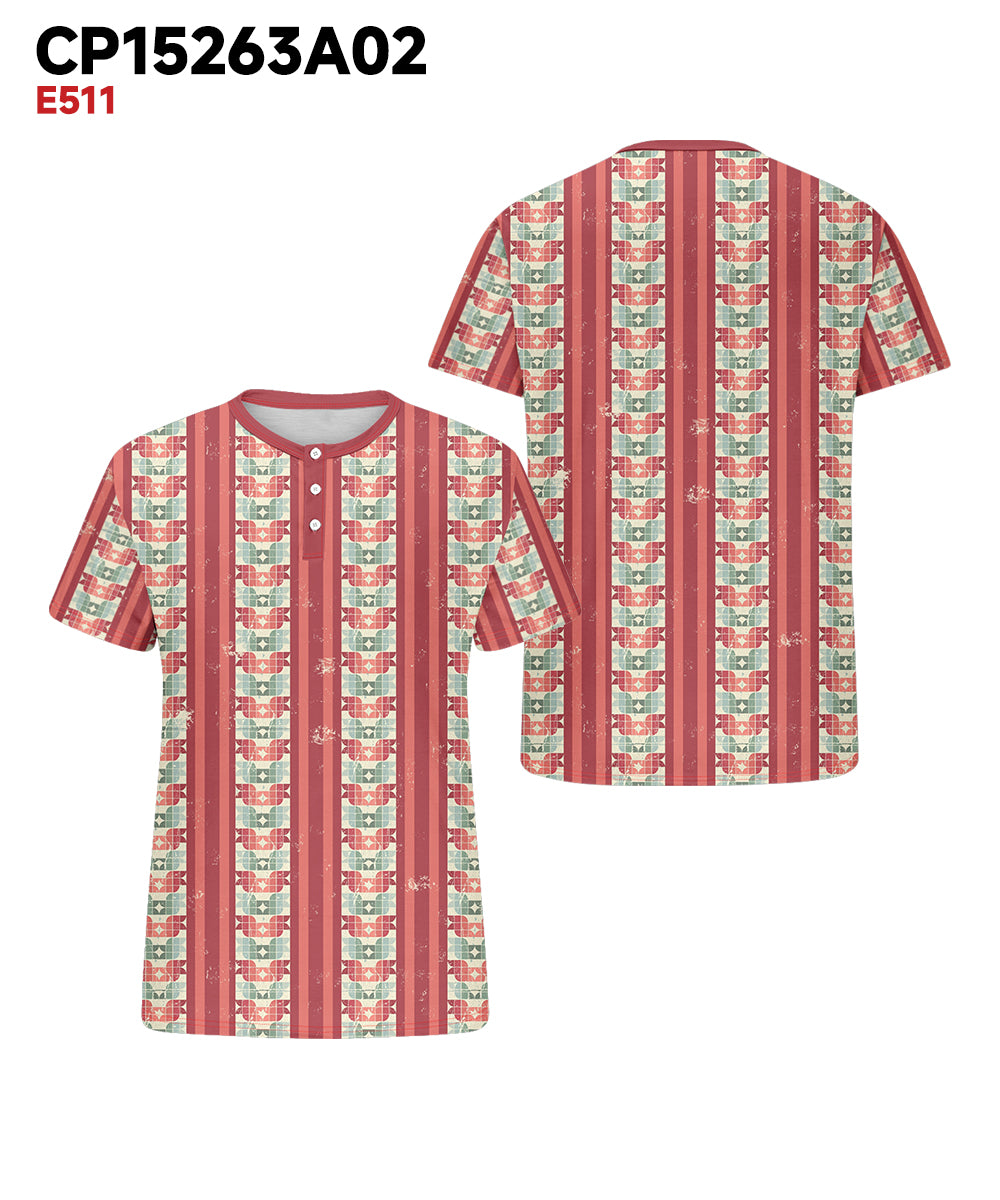 Big & Tall Pink Geometric Striped T-Shirt for big men view 3