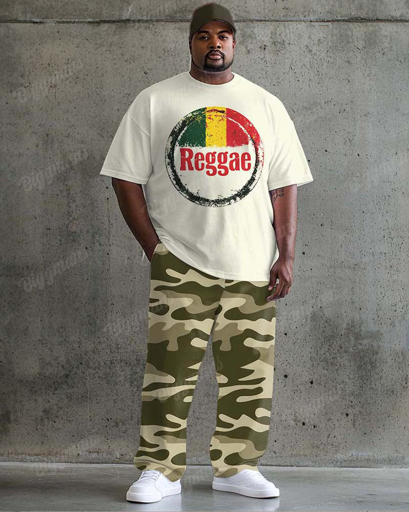 Big & Tall Graphic Graffiti T-Shirt Pants Set for big men view 1