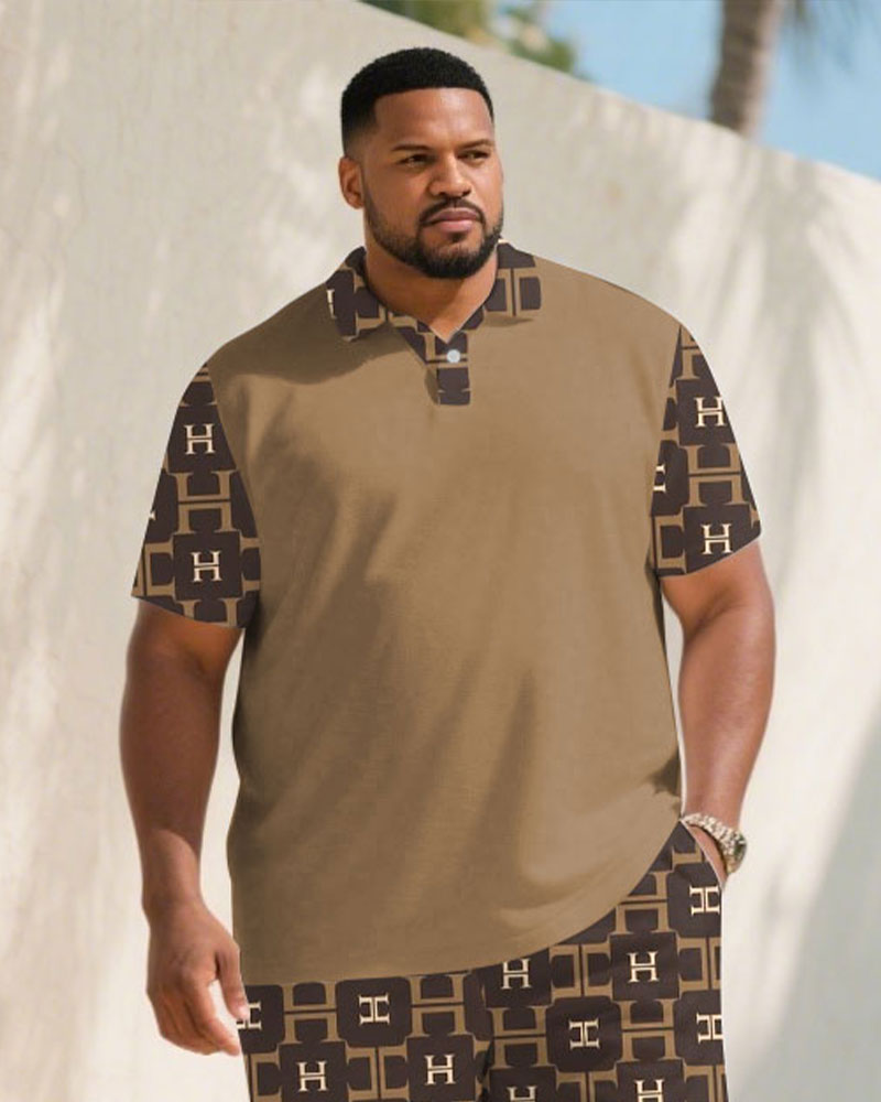 Big & Tall Khaki Hawaiian Colorblock Jeans for big men view 2