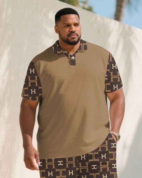 Big & Tall Khaki Hawaiian Colorblock Jeans for big men view 2